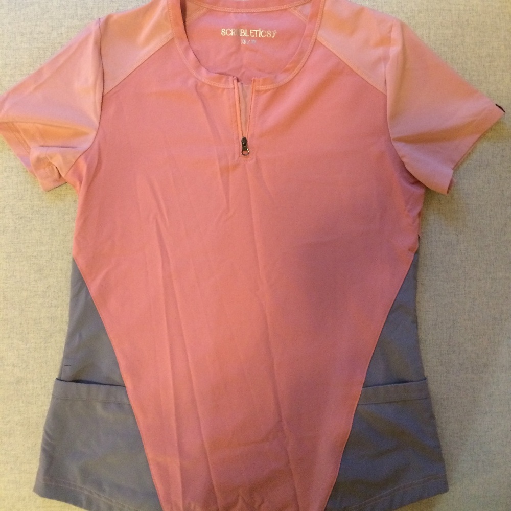 EUC Scrubletics Scrub Set Pink/Grey XS/SM